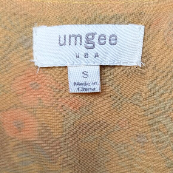 Umgee Blouse Women's Tunic Size Small Bell Sleeve Floral Top Long Sleeve Shirt - Picture 8 of 8